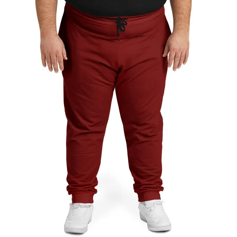 Medium Dark Red Joggers | Unisex | with PLUS sizes | Medium Dark Pure Red | C0M100Y100K60