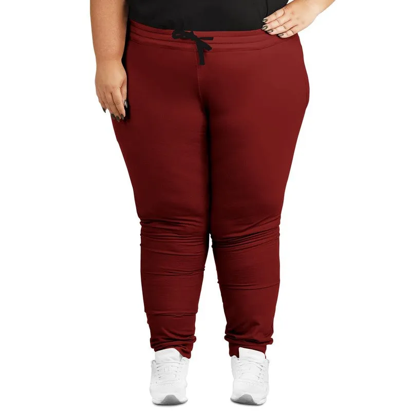 Medium Dark Red Joggers | Unisex | with PLUS sizes | Medium Dark Pure Red | C0M100Y100K60