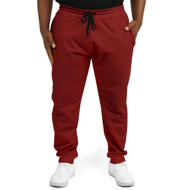 Medium Dark Red Joggers | Unisex | with PLUS sizes | Medium Dark Pure Red | C0M100Y100K60