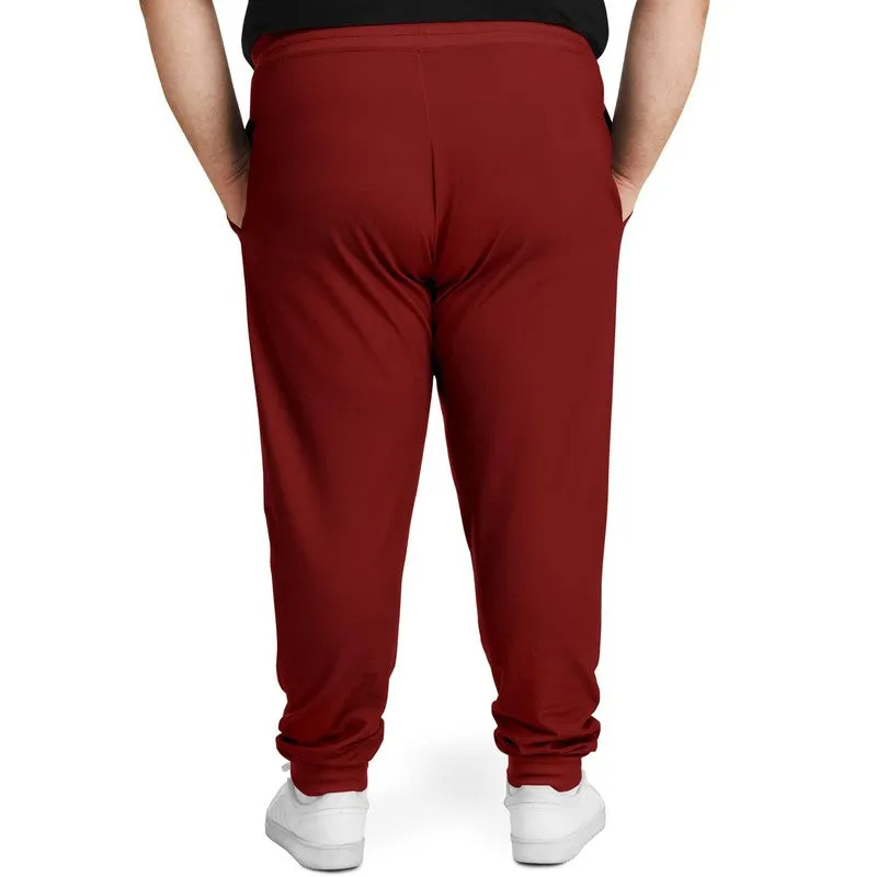 Medium Dark Red Joggers | Unisex | with PLUS sizes | Medium Dark Pure Red | C0M100Y100K60