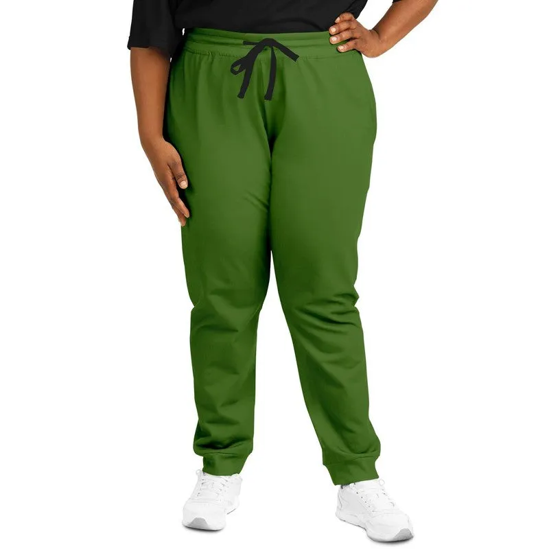 Medium Dark Warm Green Joggers | Unisex | with PLUS sizes | Medium Dark Pure Warm Green | C50M0Y100K60