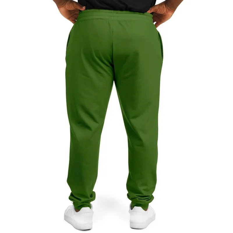 Medium Dark Warm Green Joggers | Unisex | with PLUS sizes | Medium Dark Pure Warm Green | C50M0Y100K60