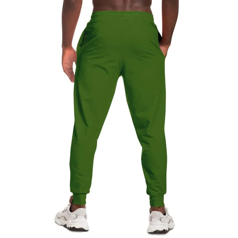 Medium Dark Warm Green Joggers | Unisex | with PLUS sizes | Medium Dark Pure Warm Green | C50M0Y100K60