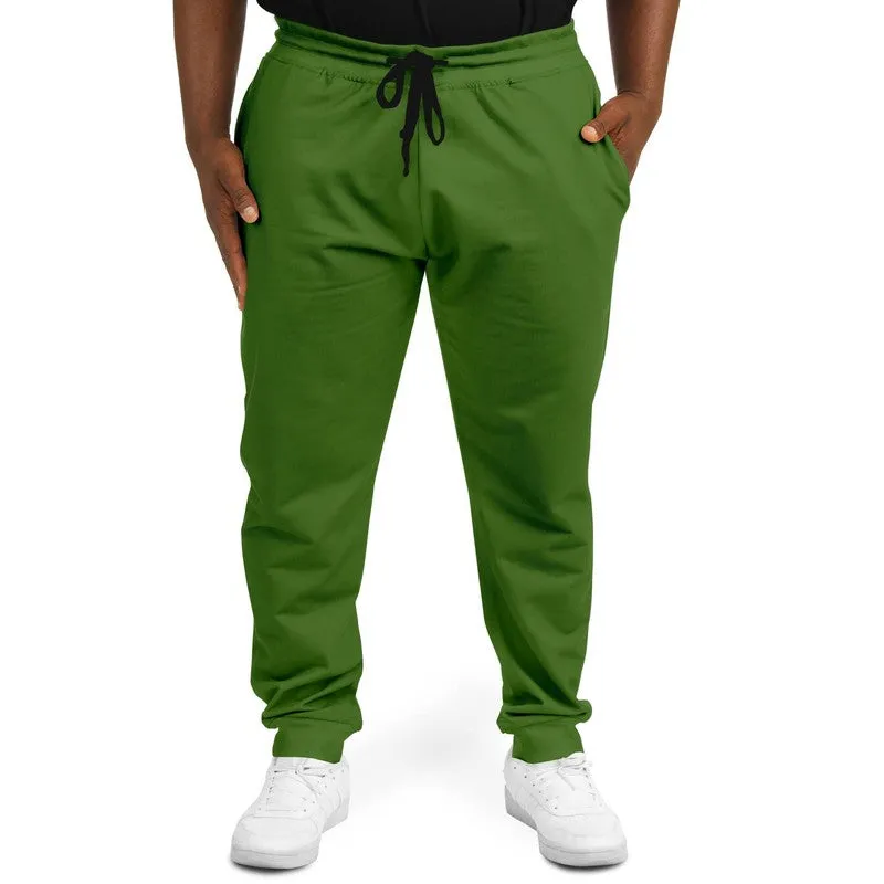 Medium Dark Warm Green Joggers | Unisex | with PLUS sizes | Medium Dark Pure Warm Green | C50M0Y100K60