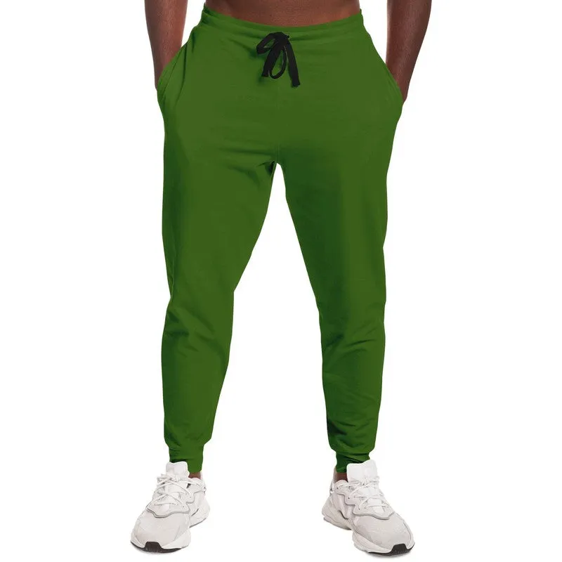 Medium Dark Warm Green Joggers | Unisex | with PLUS sizes | Medium Dark Pure Warm Green | C50M0Y100K60