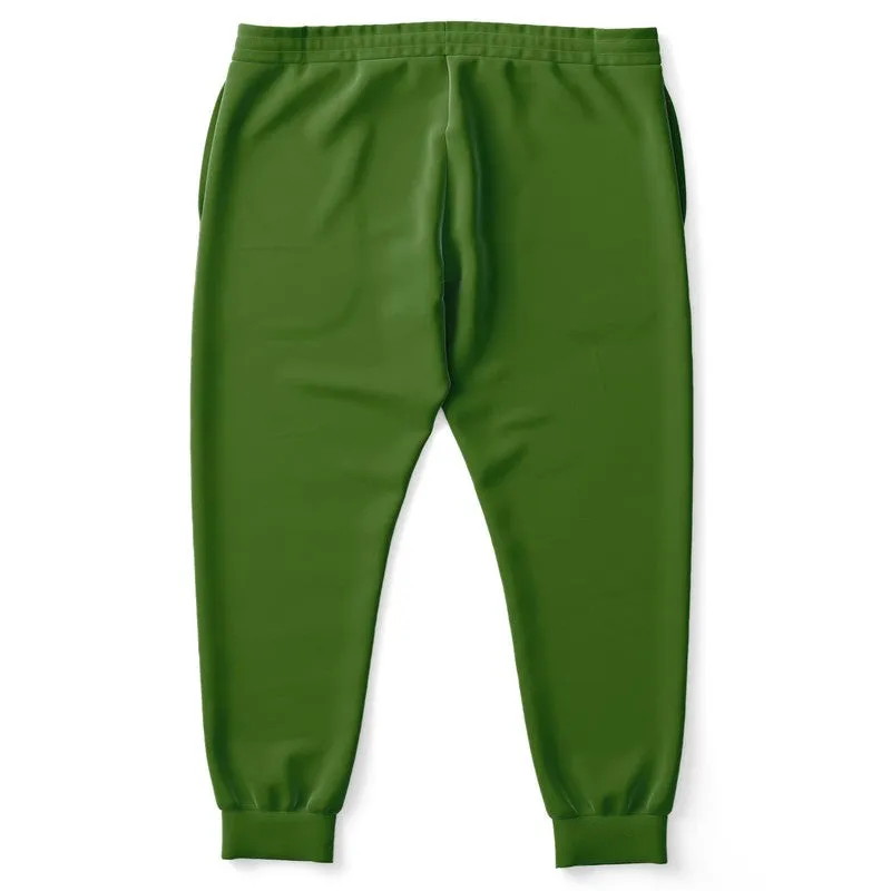 Medium Dark Warm Green Joggers | Unisex | with PLUS sizes | Medium Dark Pure Warm Green | C50M0Y100K60