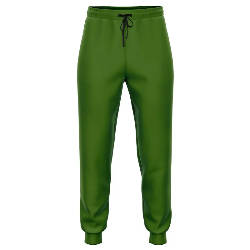 Medium Dark Warm Green Joggers | Unisex | with PLUS sizes | Medium Dark Pure Warm Green | C50M0Y100K60