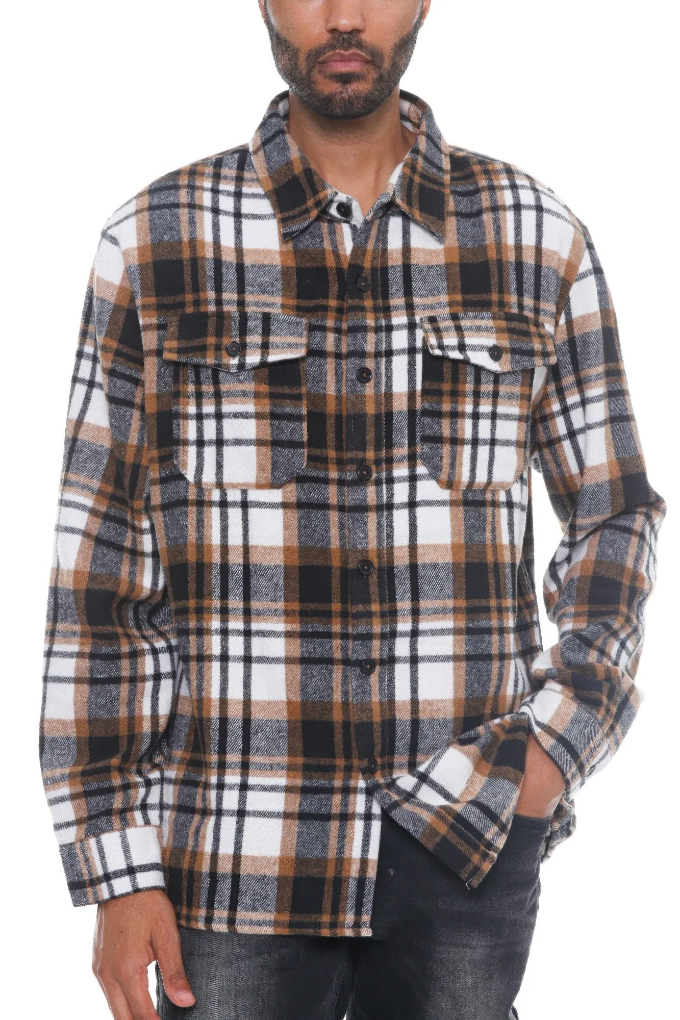 Mens Checkered Soft Flannel Shirt