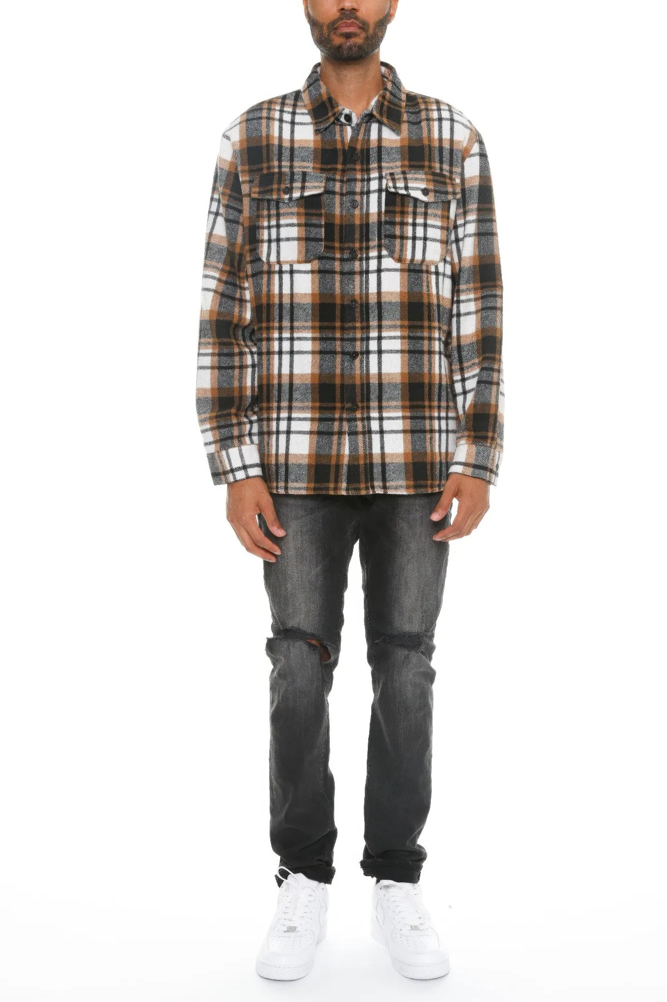 Mens Checkered Soft Flannel Shirt