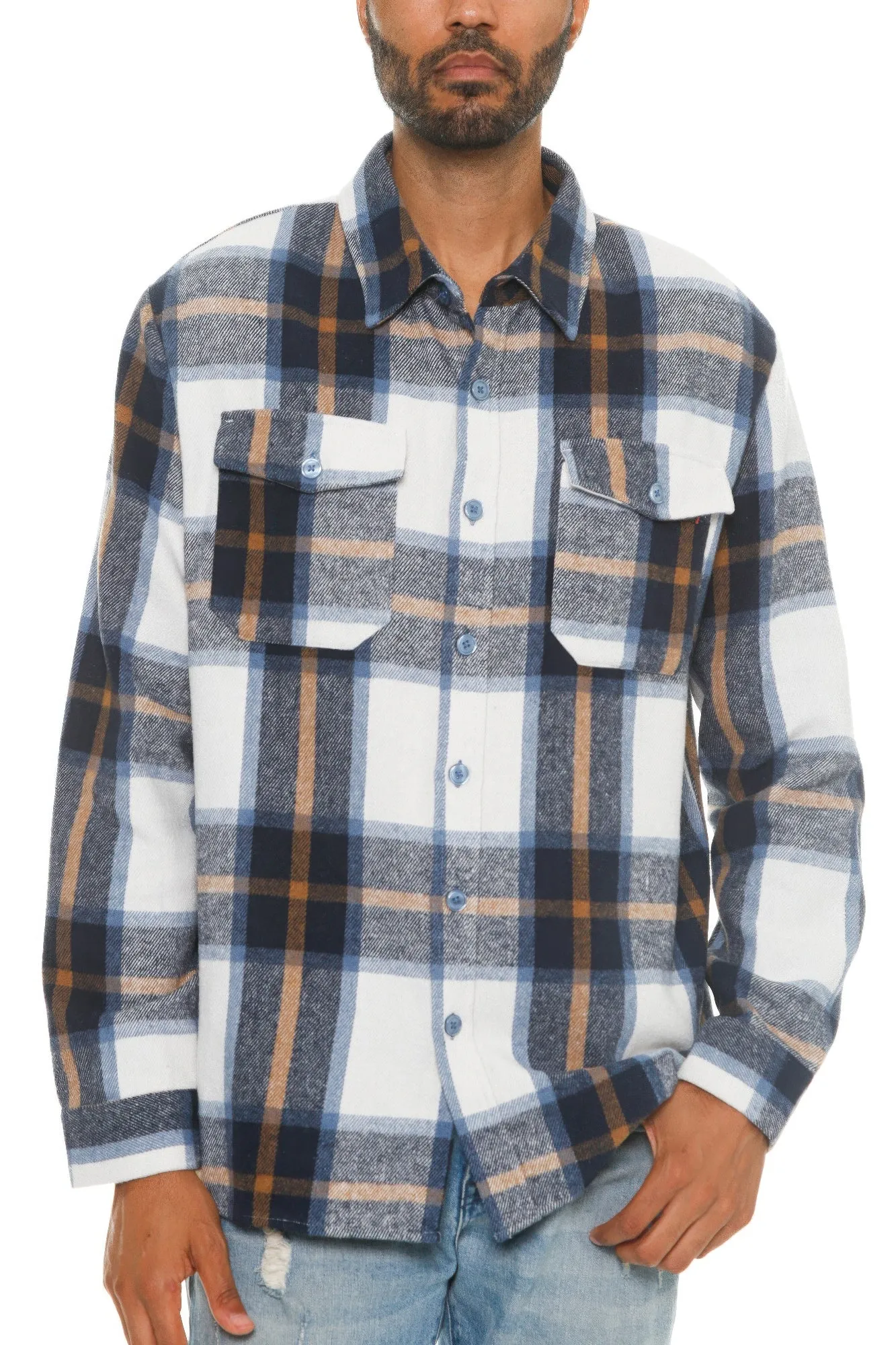 Mens Checkered Soft Flannel Shirt