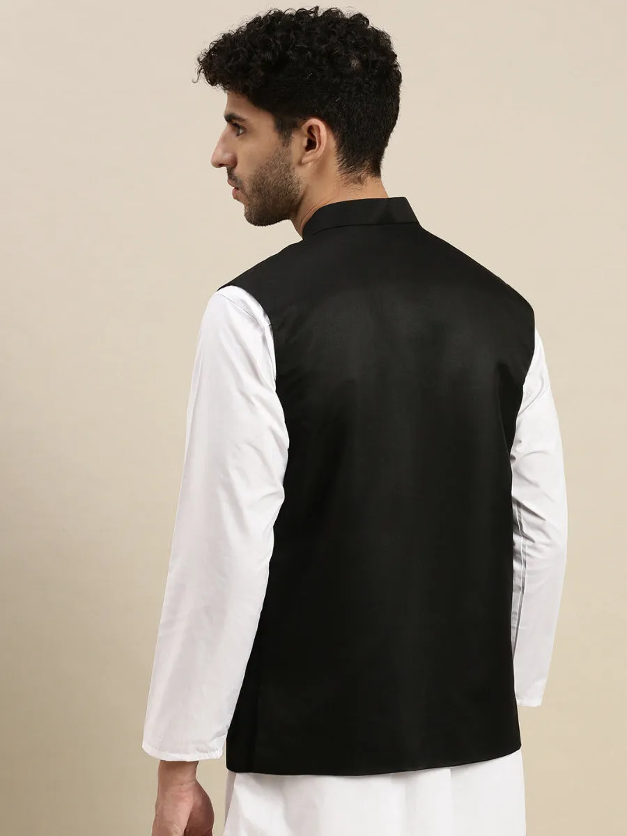 Mens Ethnic Jacket Black DW11