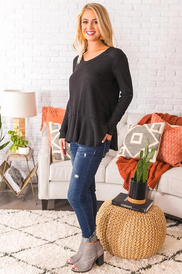 Merlot At The Lodge Knit Top in Black