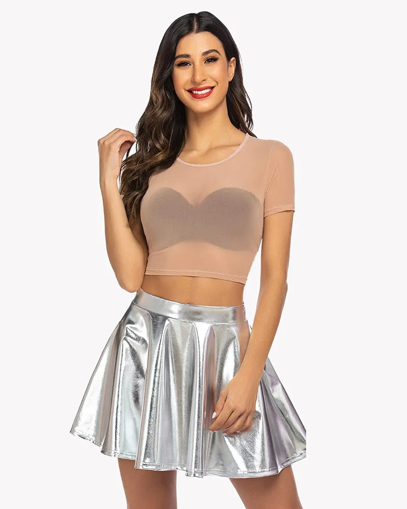 Mesh Crop Top See Through Blouse