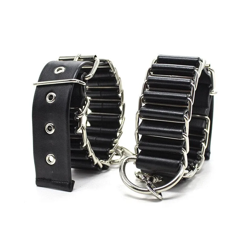 Metal Slave Bondage Handcuffs Ankle Cuffs