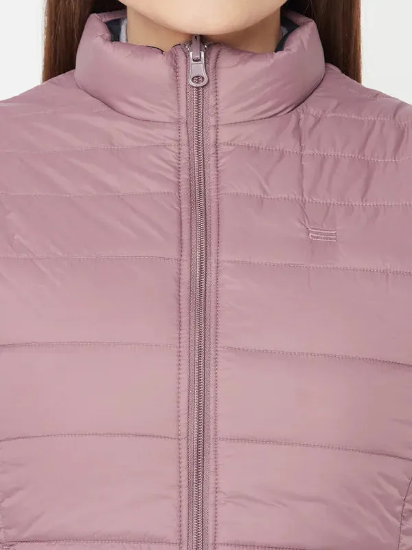 Mettle Women Pink Sleevless Puffer Jacket