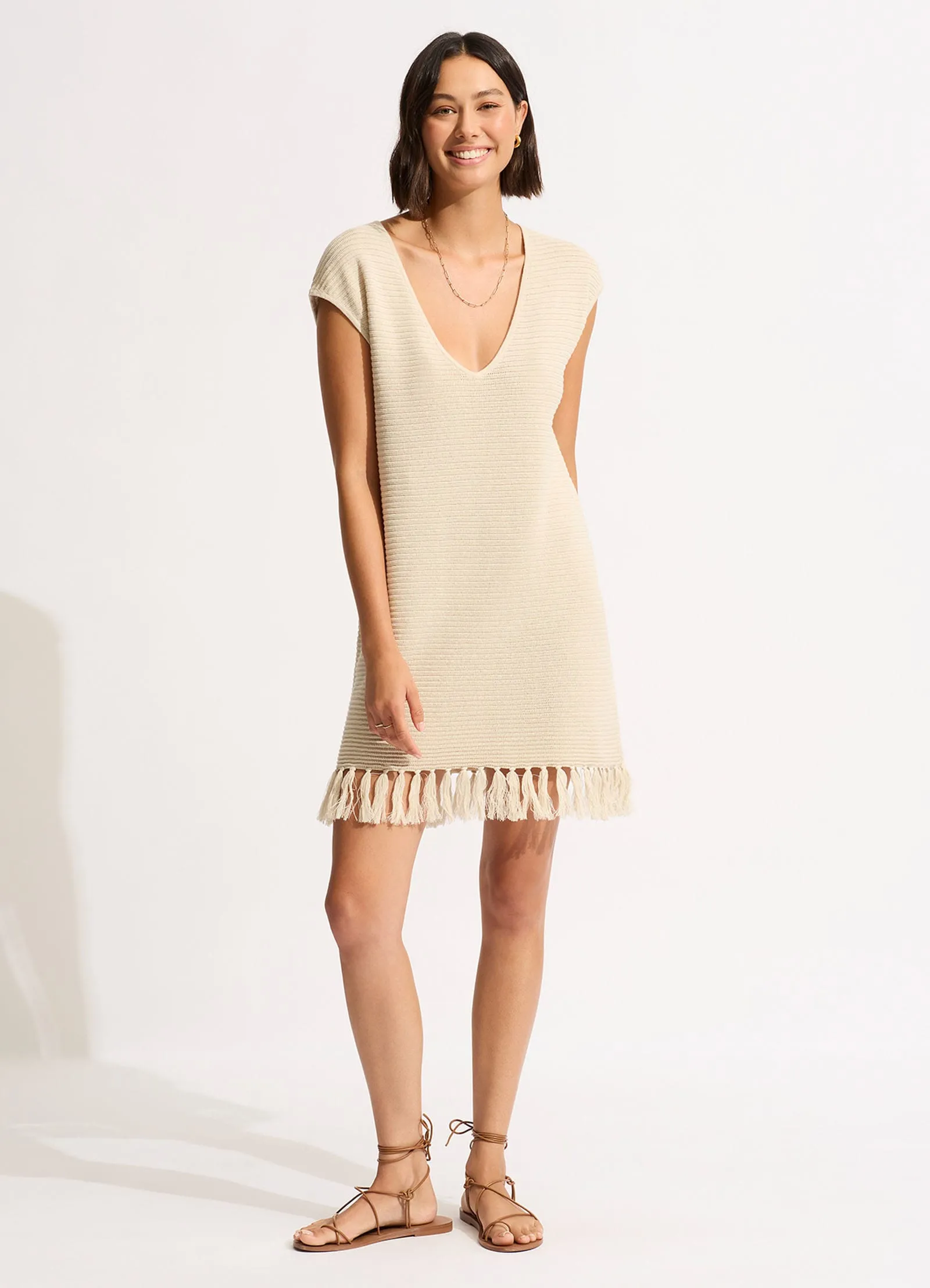 Mini Knit Cover Up - Natural