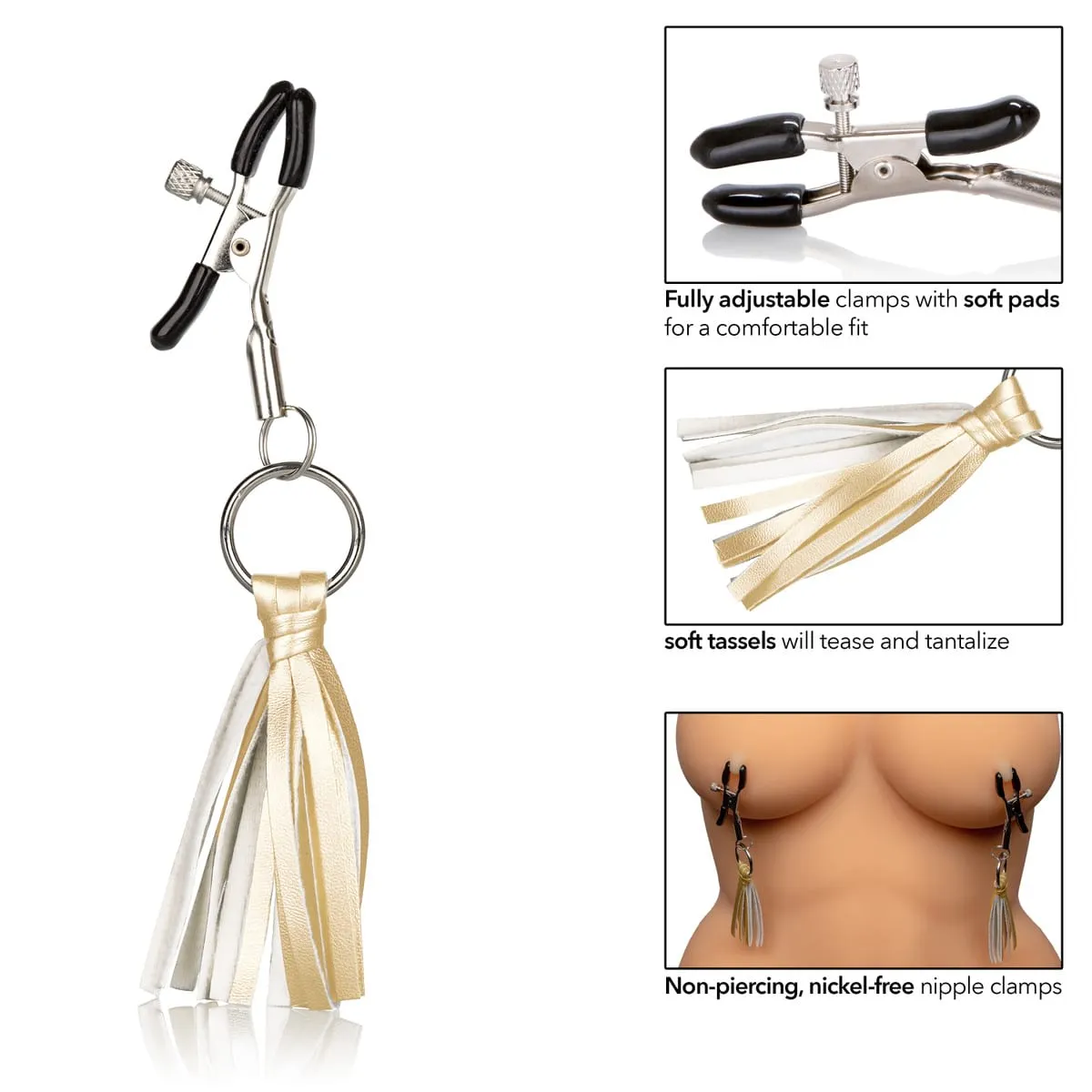 Nipple Play Playful Tassels Nipple Clamps Gold