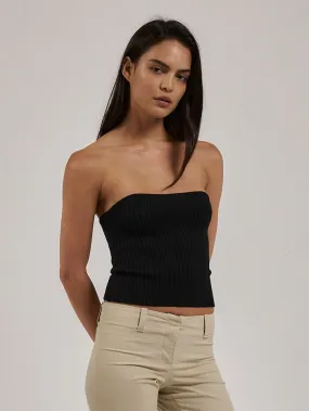 Nisha Knit Tube Top - Black