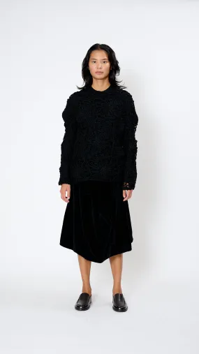 Open Knit Sweater in Black