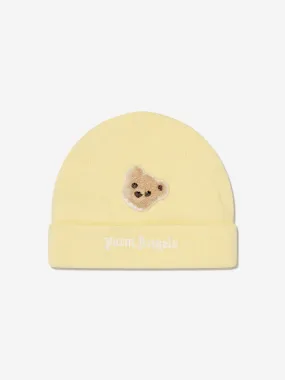 Palm Angels Baby Logo PA Bear Knit Beanie in Yellow