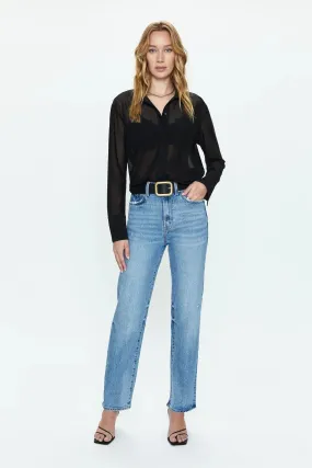 PIS Celine Mesh Button Down Shirt in Black