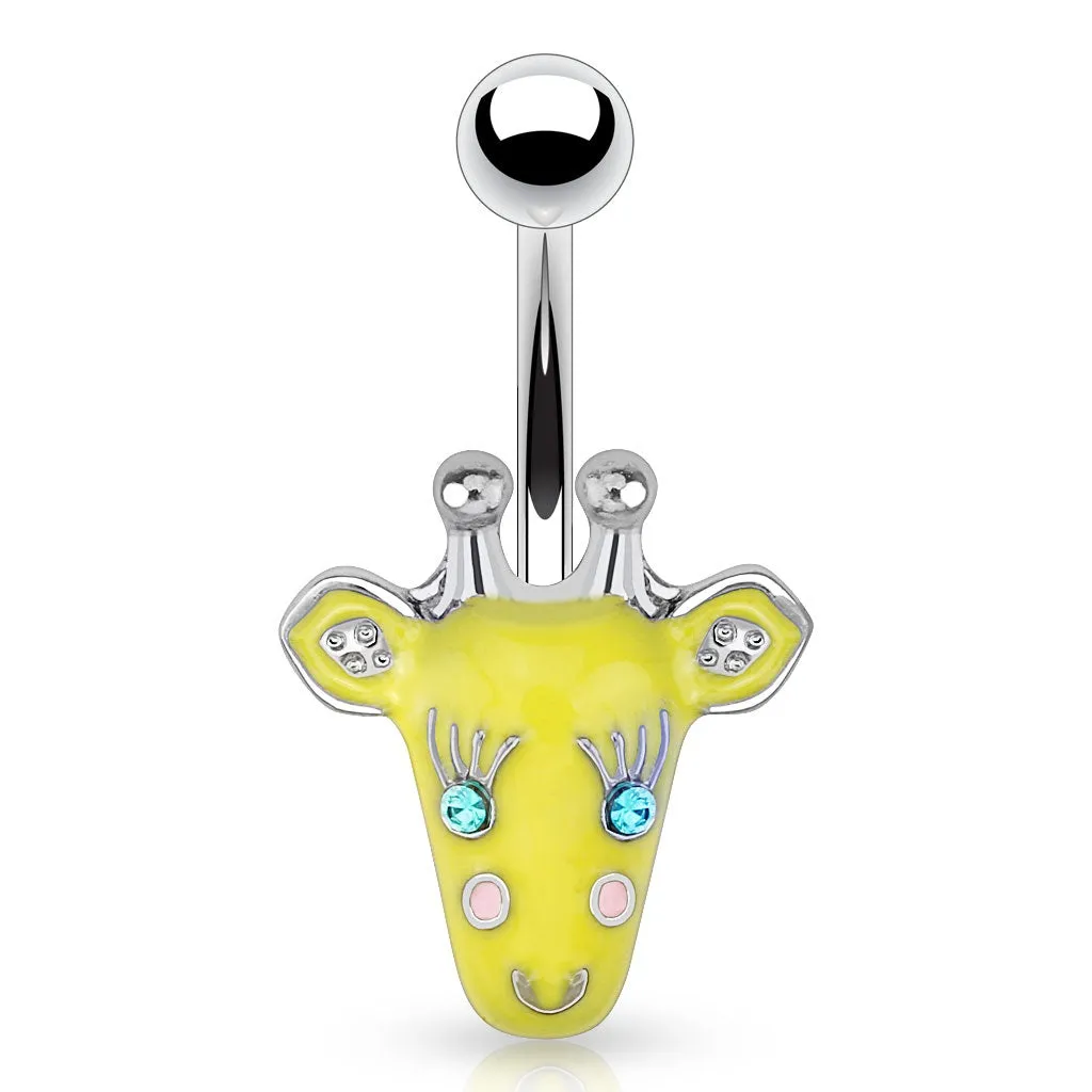 Playful Giraffe Belly Ring