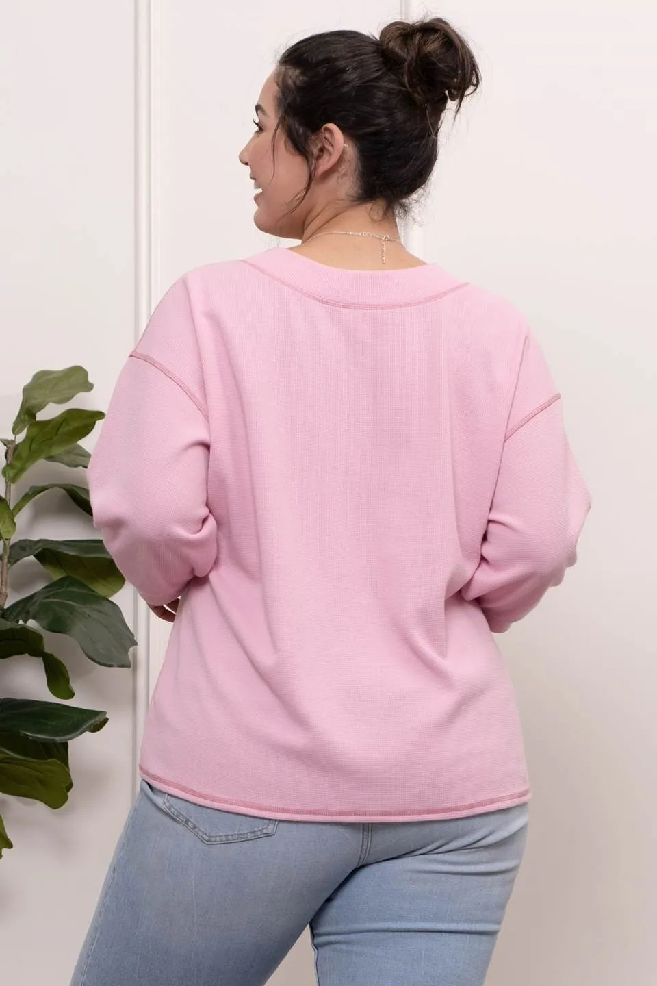 PLUS 3/4 SLEEVE KNIT TOP