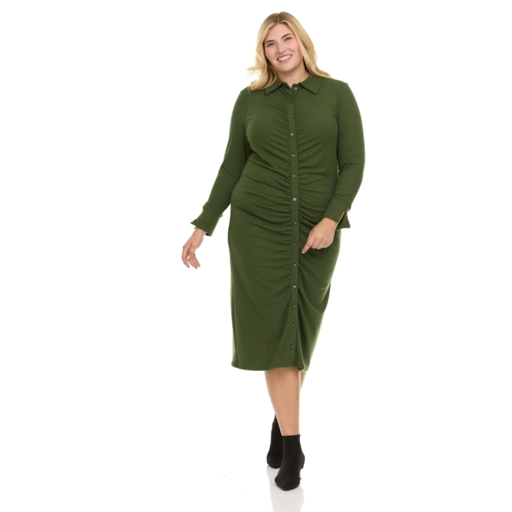 Plus Miriam Hunter Dress (Olive)