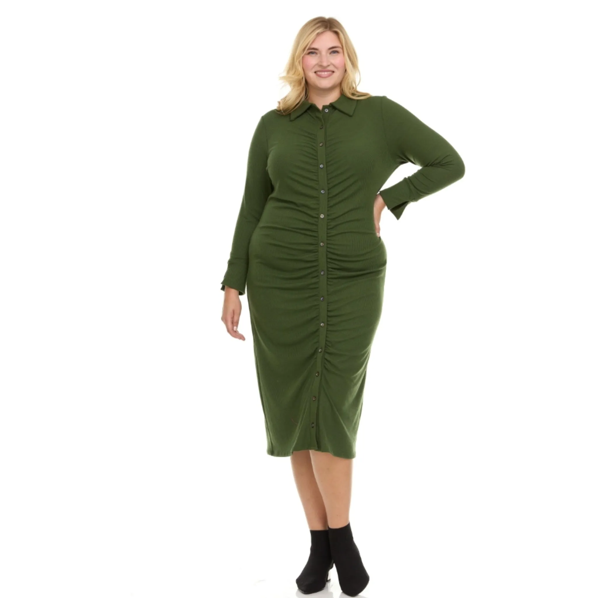 Plus Miriam Hunter Dress (Olive)