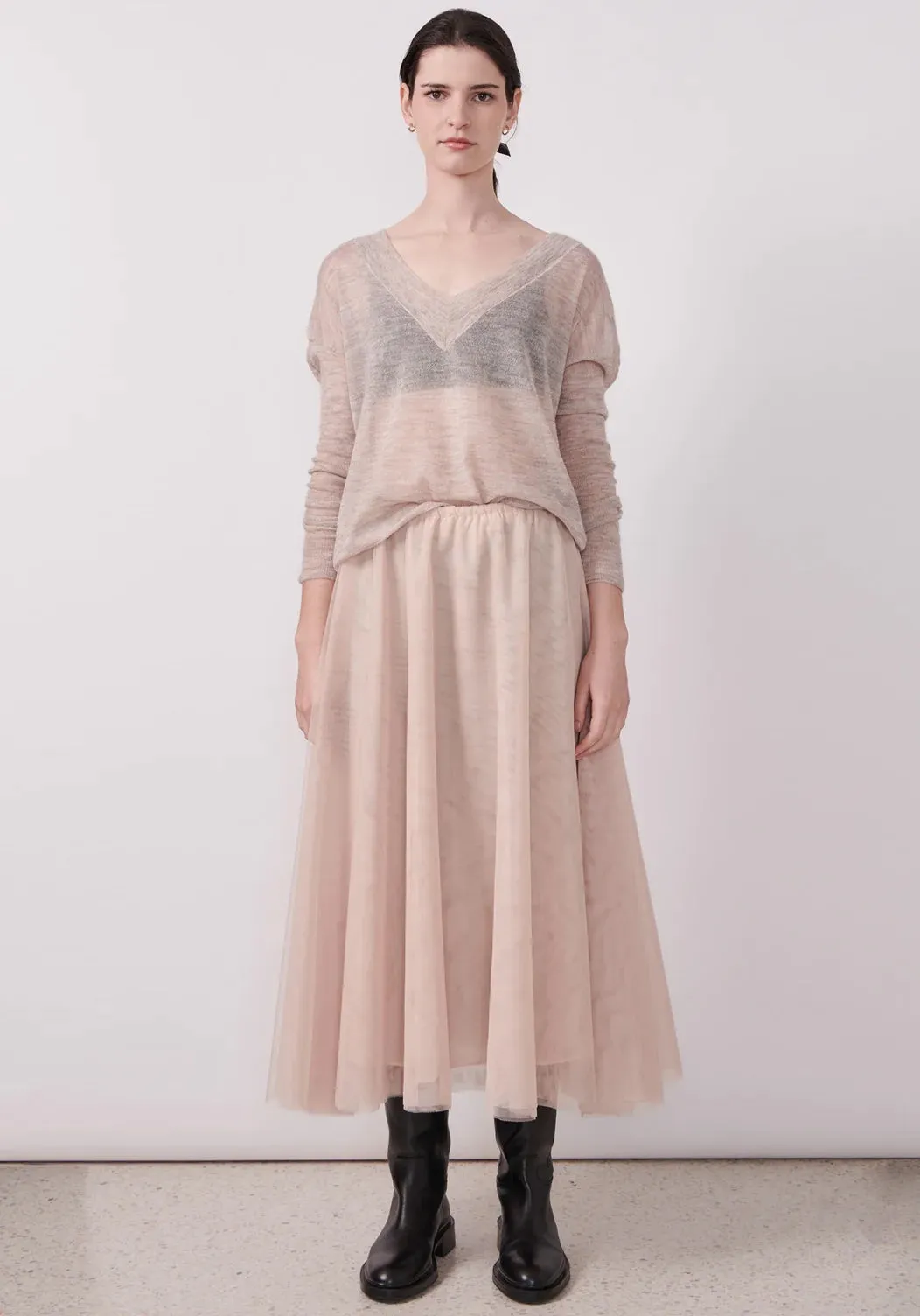 POL GHOST V NECK KNIT IN ROSE