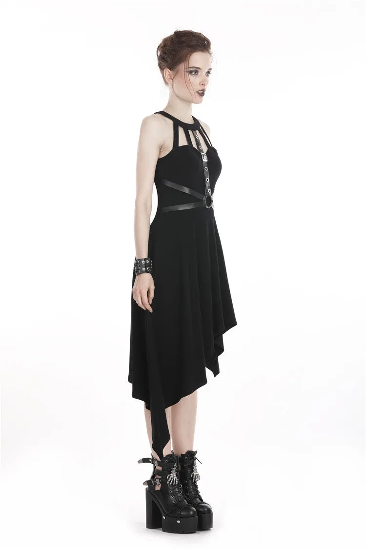 Punk dress with asymmetrical hem DW310