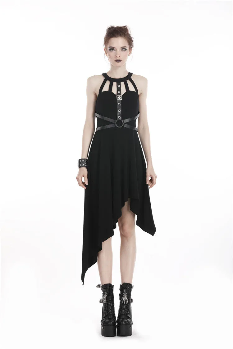 Punk dress with asymmetrical hem DW310