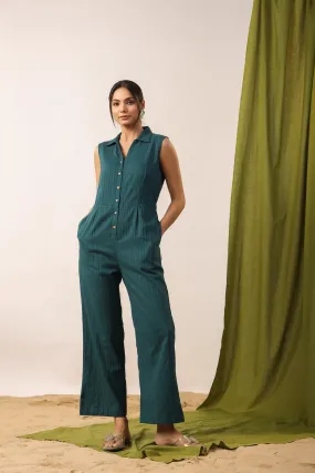 Quetzal Green Cotton Jumpsuit