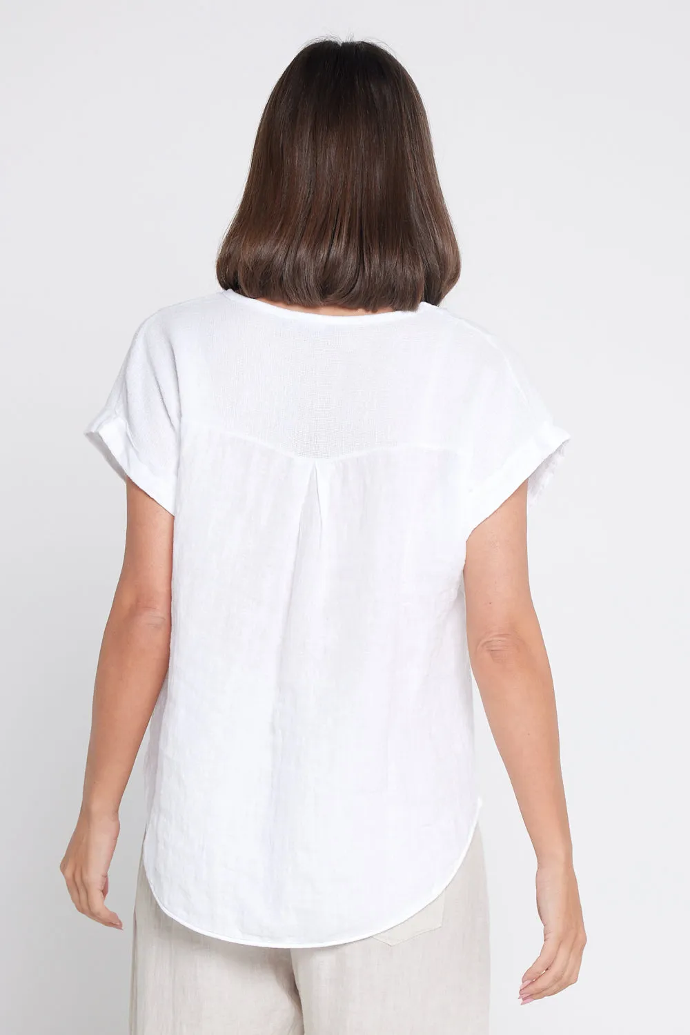 Raquel Linen Top - White