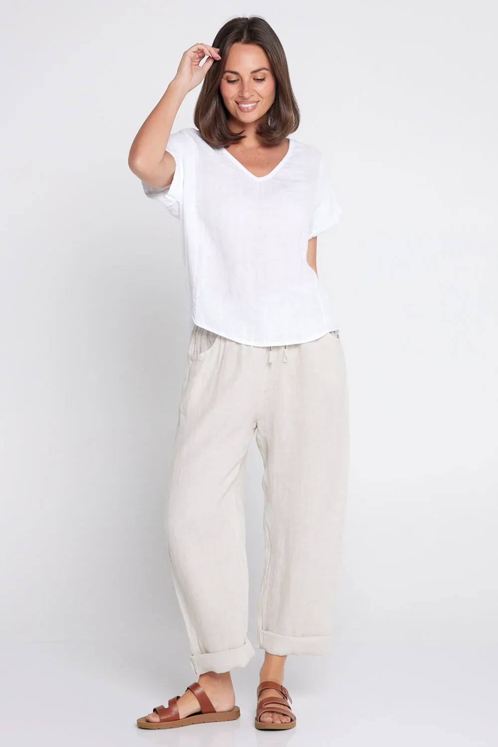 Raquel Linen Top - White