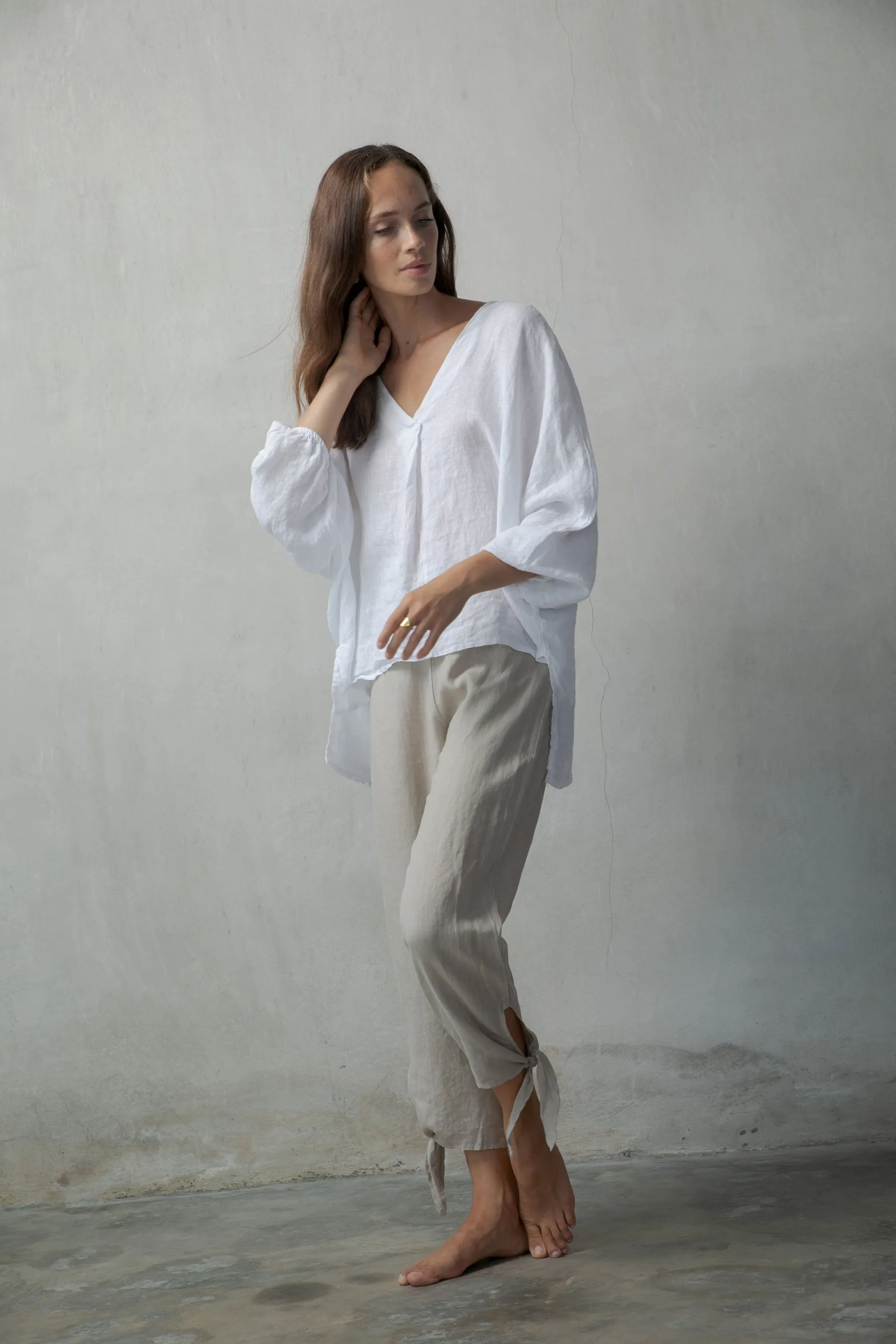 Relaxed Pallocino Linen Top White