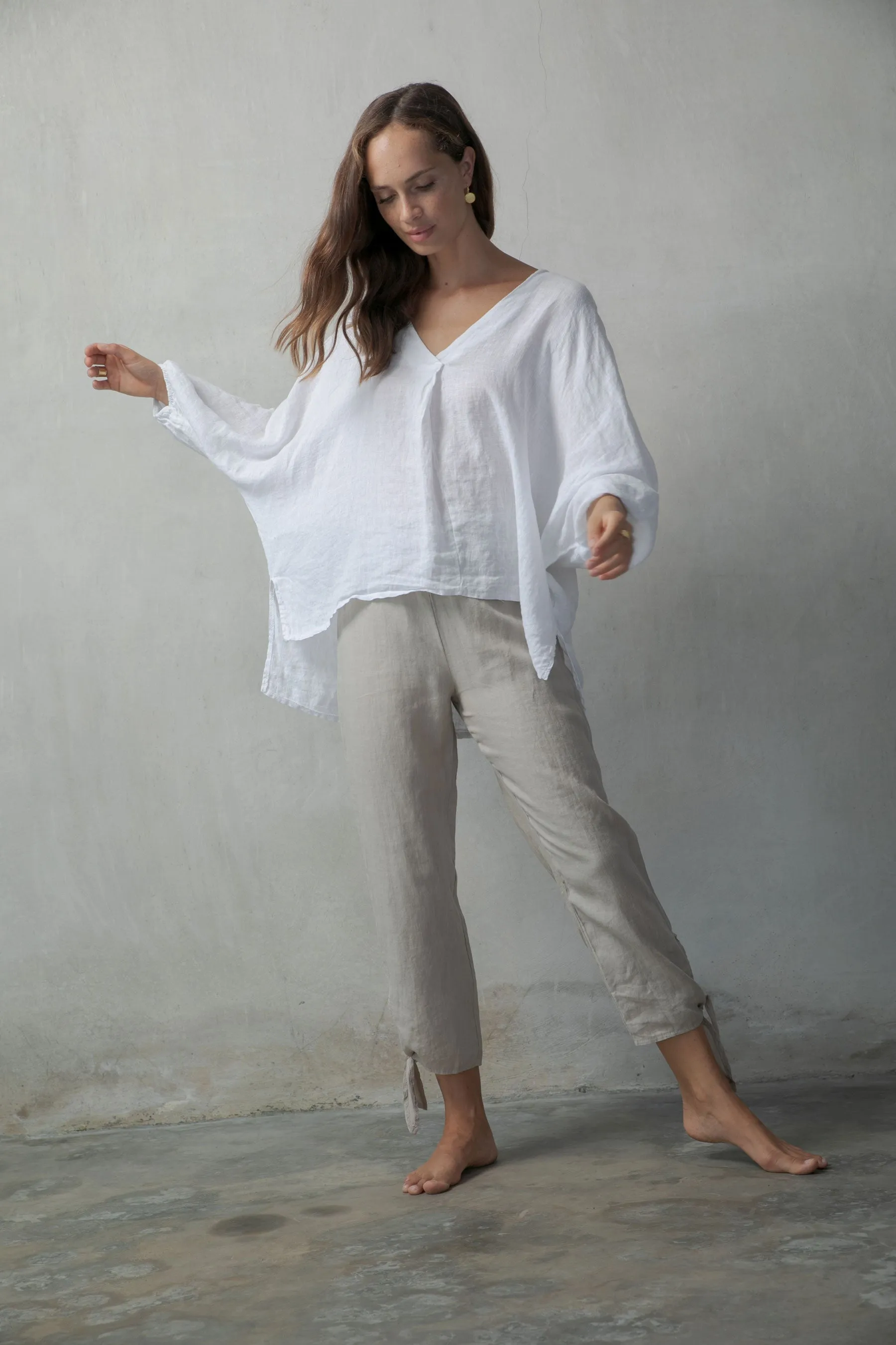 Relaxed Pallocino Linen Top White