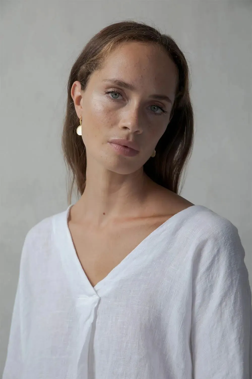 Relaxed Pallocino Linen Top White