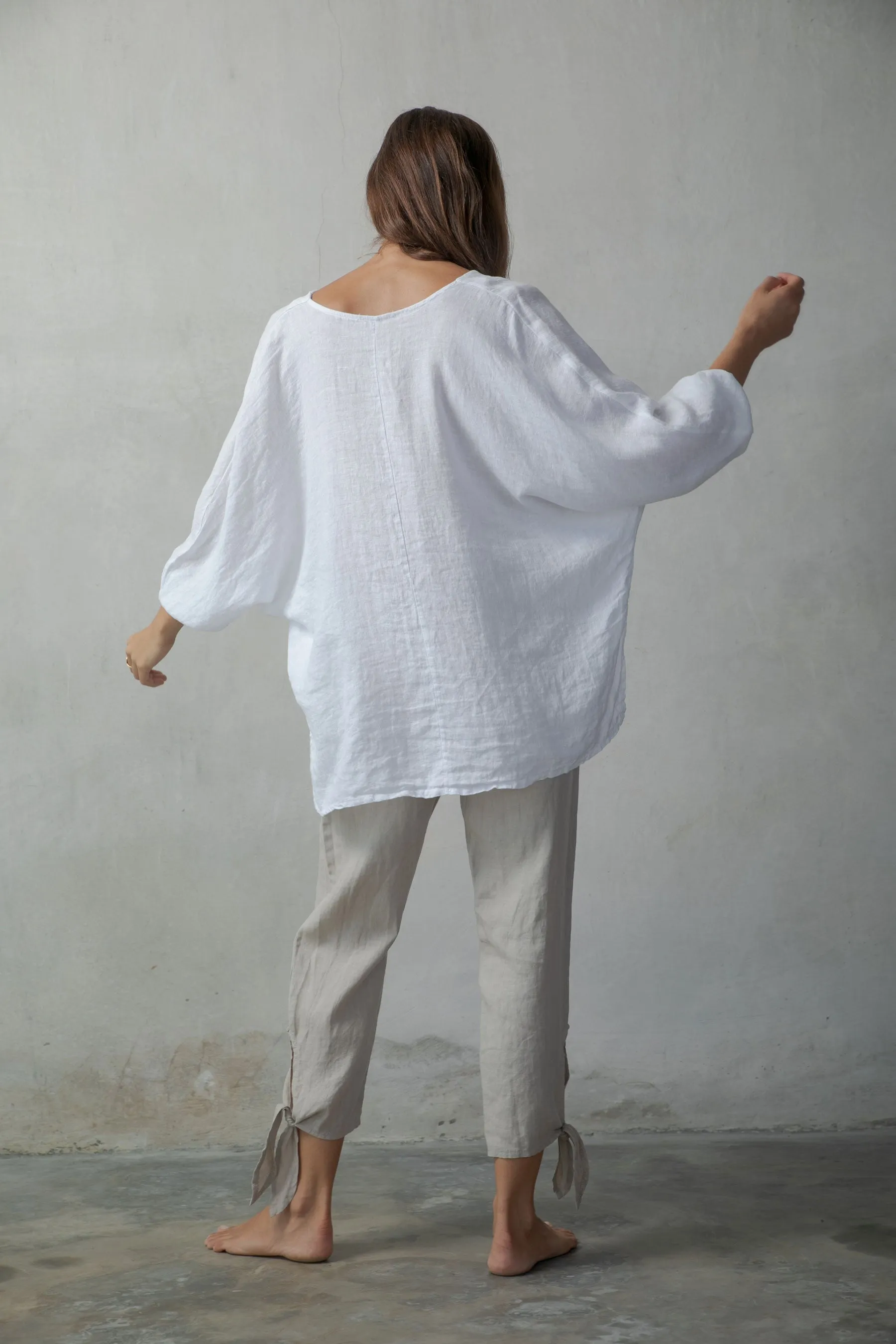 Relaxed Pallocino Linen Top White