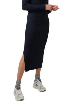 Ribbed Cashmere Tube Skirt