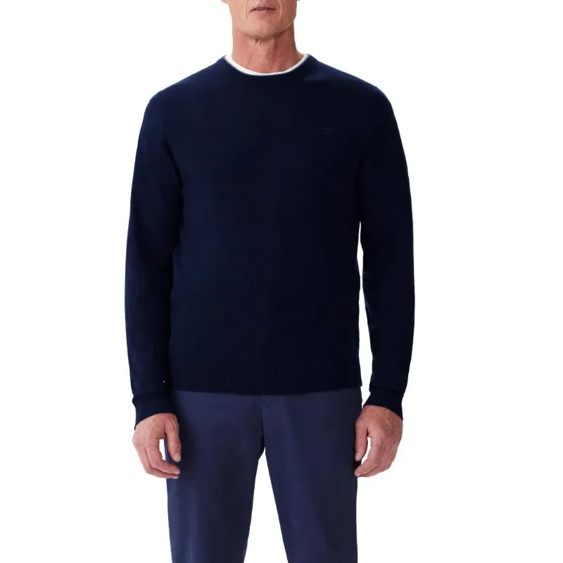 R.M.Williams Howe Mens Australian Extra Fine Merino Crew Neck Sweater - Navy