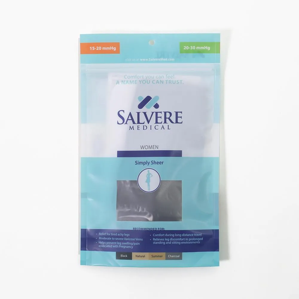 Salvere Simply Sheer, Women's Knee High, Closed Toe, 20-30 mmHg