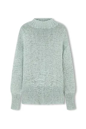 Seaglass Linen Cotton Blend Hand Knit Jumper