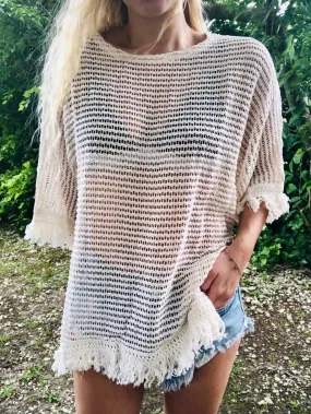 SHEER FRINGE TOP