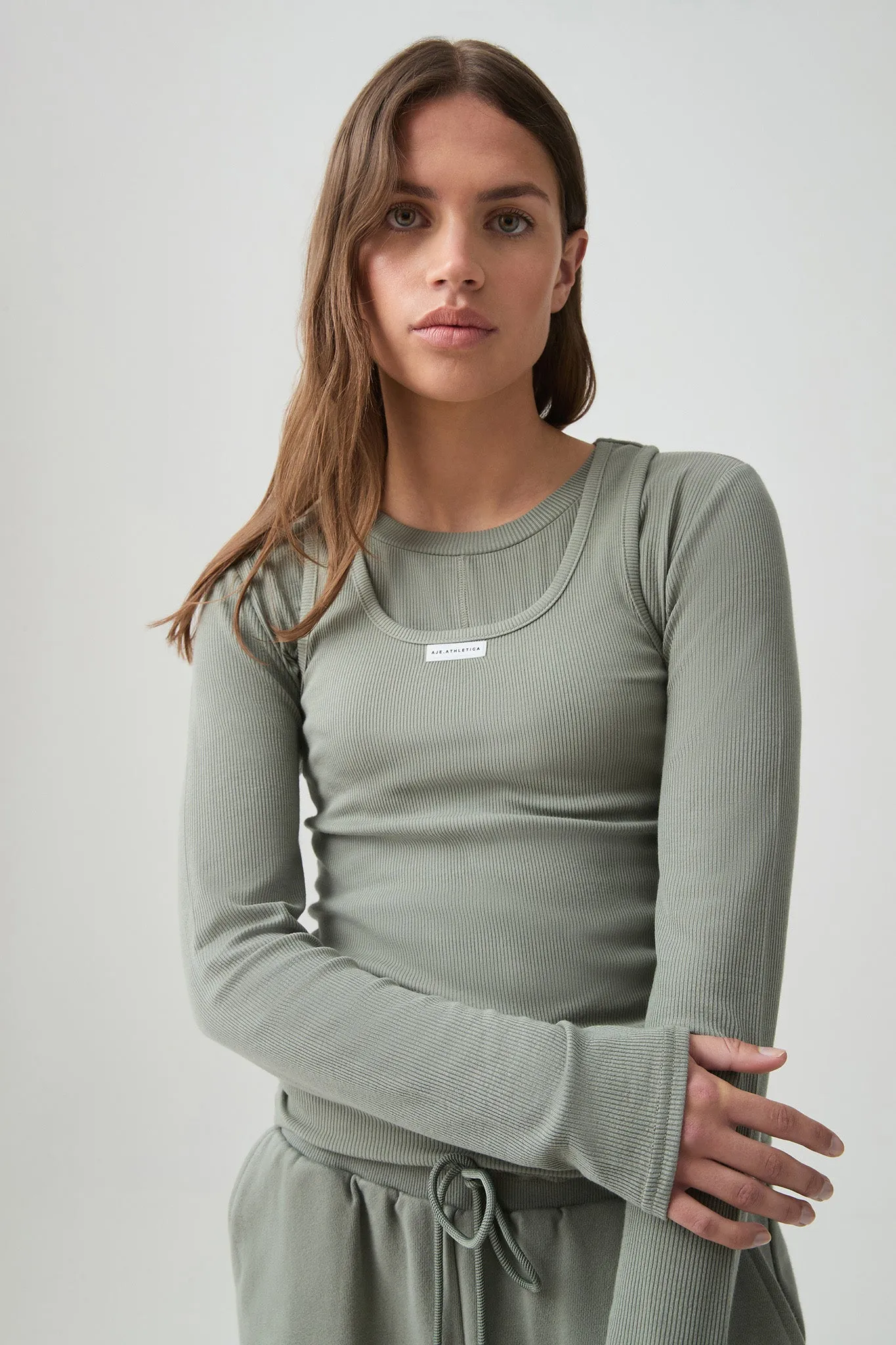 Sheer Rib Long Sleeve Tee 127