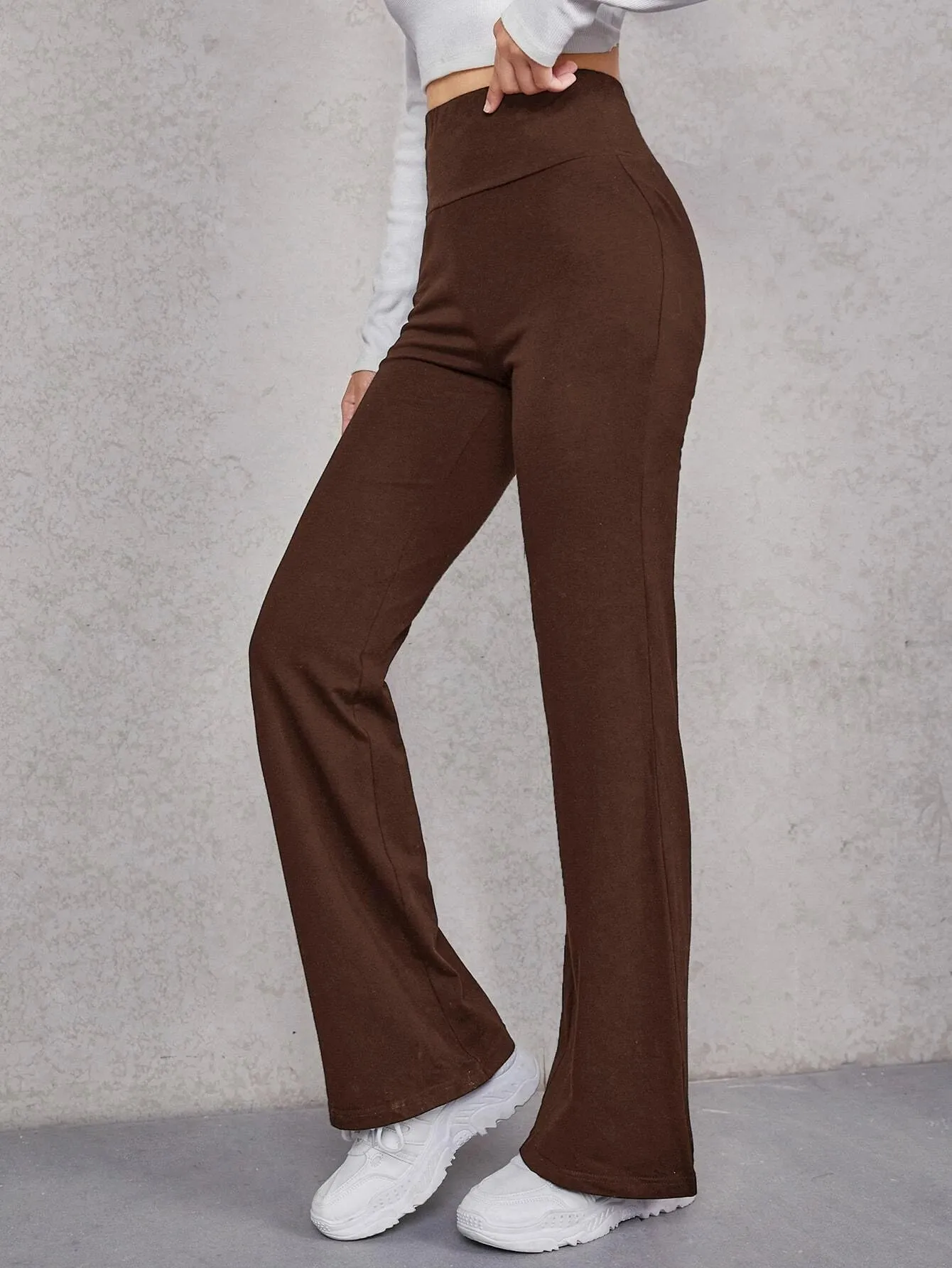 SHEIN Unity Wide Waistband Flare Leg Pants