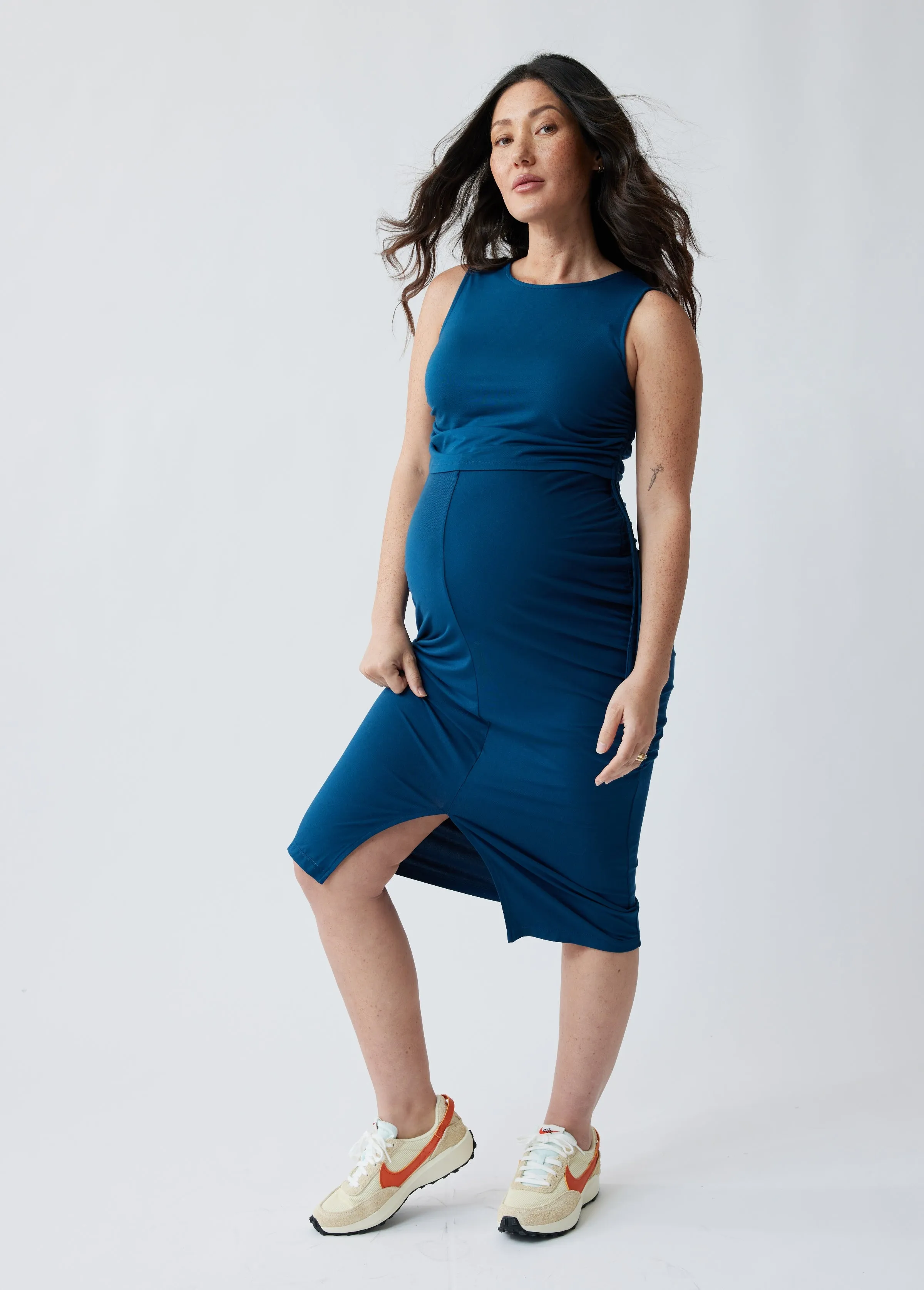 Side Ruched Maternity Knit Top