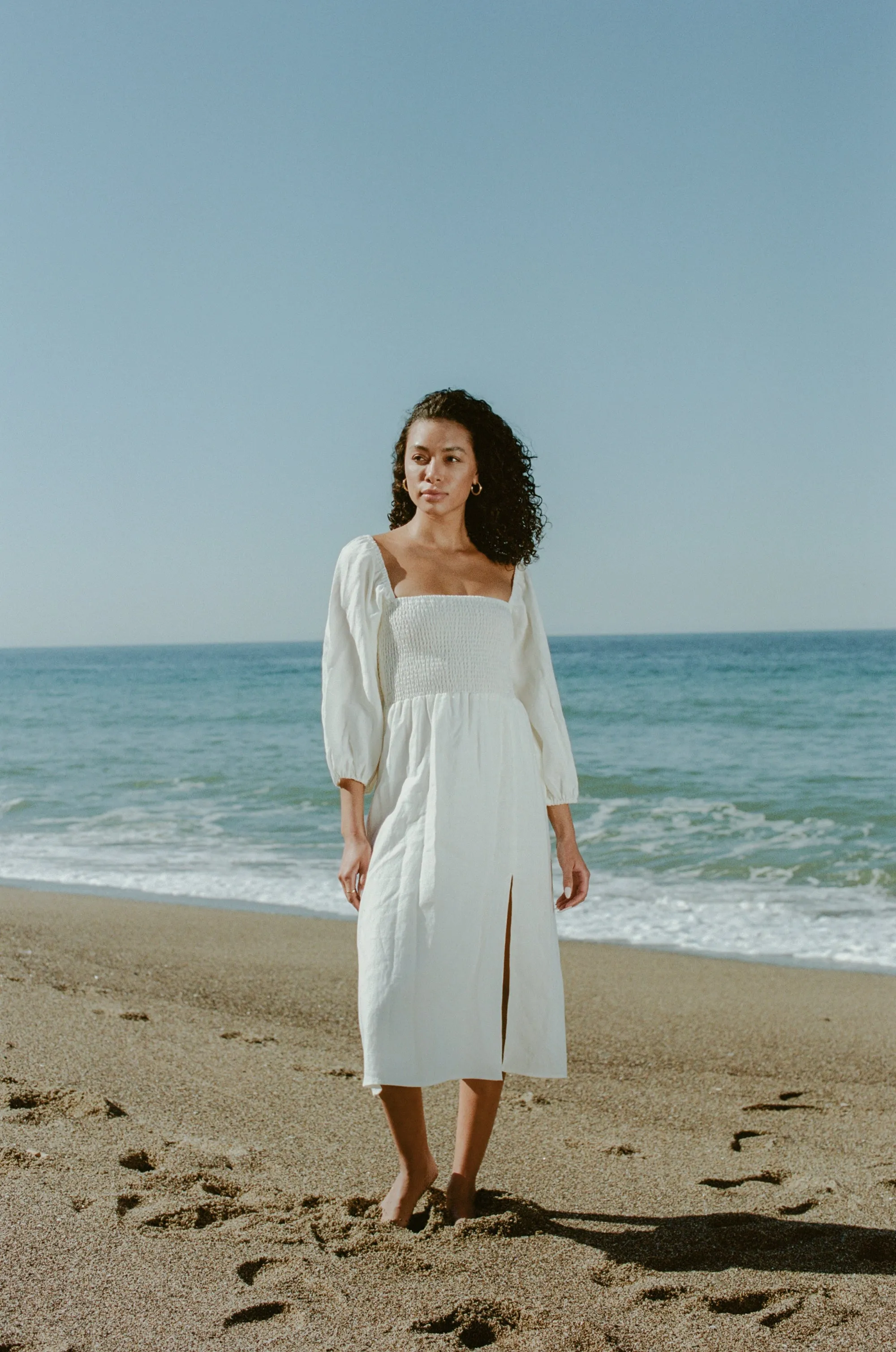 Sidney Dress in Coconut Linen