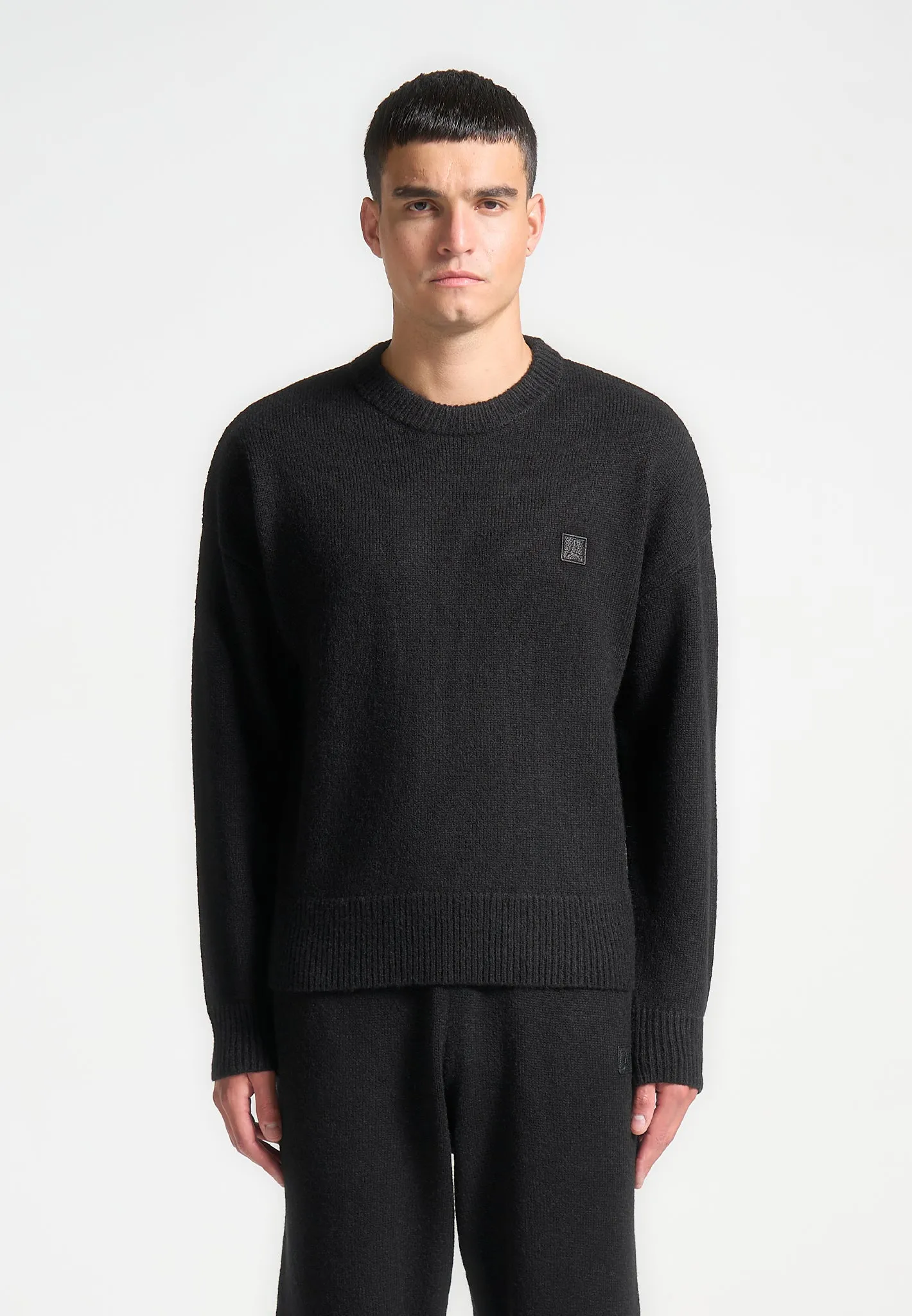 Signature Mohair-Blend Crewneck Jumper - Black