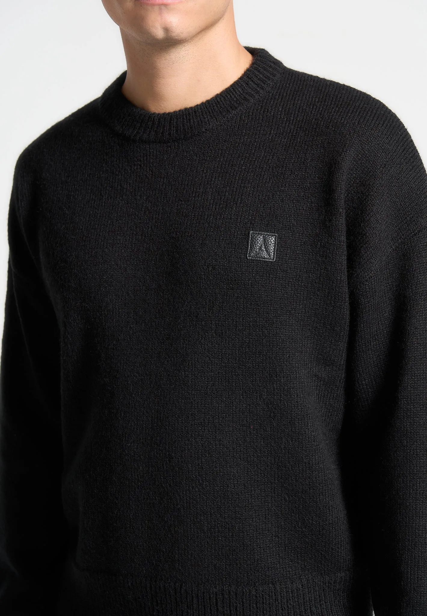 Signature Mohair-Blend Crewneck Jumper - Black